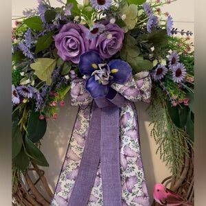 Lavender Blossom Faux Floral Wreath